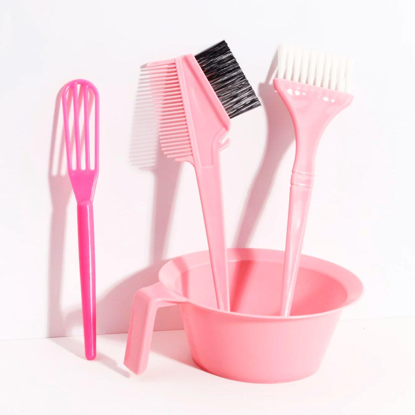 

4pcs hair dye tool set, brushes, stirrers, and mixing bowls, hair design color matching accessories,Special for real hair wigs