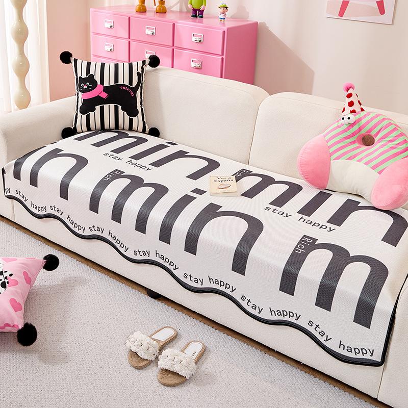 

Ice Silk Sofa Cushion Summer New Special-Shaped High-End Sofa Mat Seat Cushion Non-Slip Straight Discharge Cool Cover 90*70cm