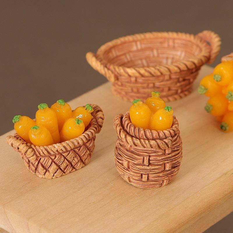 1 набор 1/12 кукольный домик имитация морковных корзин кукольная кухня корзина для хранения продуктов украшения кукольные домики аксессуары