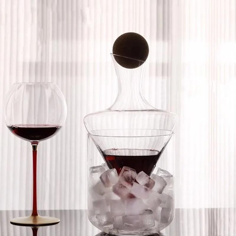 Creative Crystal Glass Wine Decanter with Slanted Spout – Ice Wine Carafe