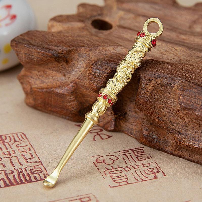 

1 шт. ретро латунный дракон портативный инструмент для чистки ушей ушной инструмент для удаления серы для ушей кюретка очиститель брелок подвески ушные ложки as the picture