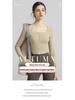 Women's Long Sleeve Yoga Top with Generous Neckline and Chest Pad for Autumn & Winter Workouts