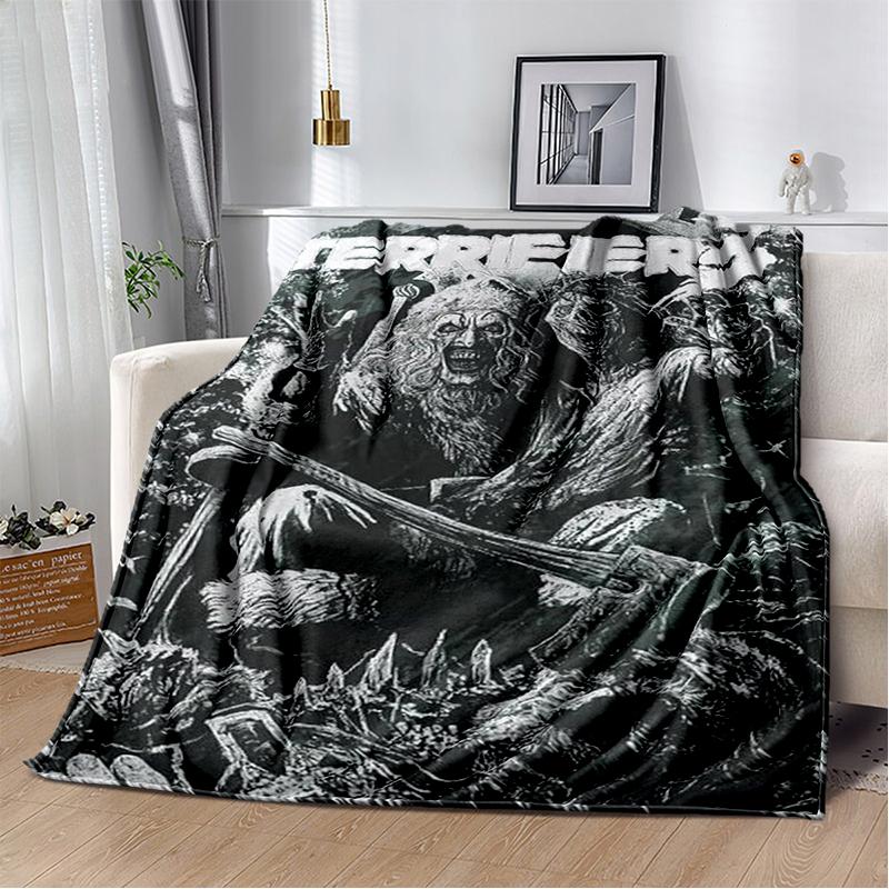 2026 New Style Terrifier 3 Horror Clown Movie Cartoon Soft Blankets,Throw Blanket Comfortable Blanket for Picnic Beds Sofa Home
