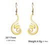 In Stainless Steel Cat Drop Earrings Cute Animal Earring for Women Waterproof Jewelry Valentine Gift