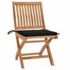 Chaises de jardin - MAISON EXCLUSIVE - Ensemble 6 chaises pliantes - Teck massif - Coussins inclus - Résistantes aux intempéries
