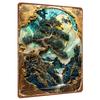 Zen Style Metal Wall Art Chinese Pine Tree Moon Waterfall Living RoomDecor Painting