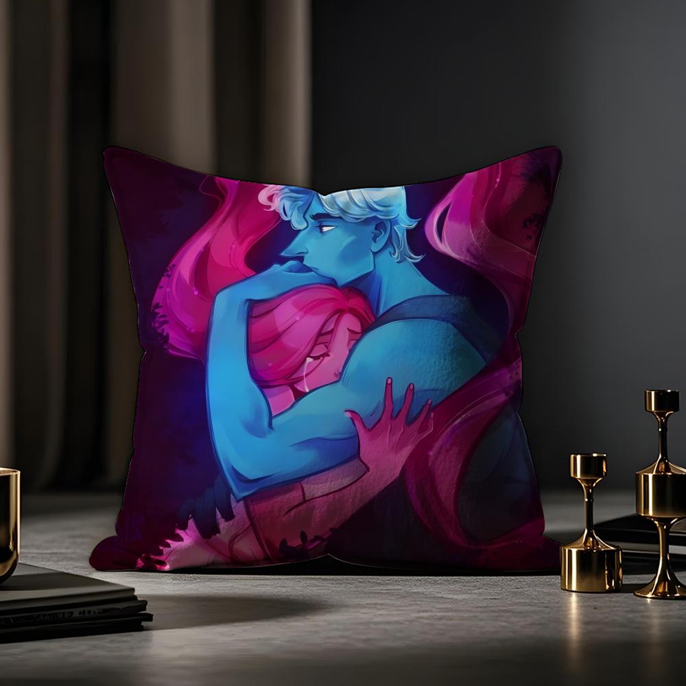 L-Lore O-Olympus Comics Anime Cushion Cover Anti-dustmite Pillowcase Invisible Zipper Silky Short Plush Sofa Cushion Cover