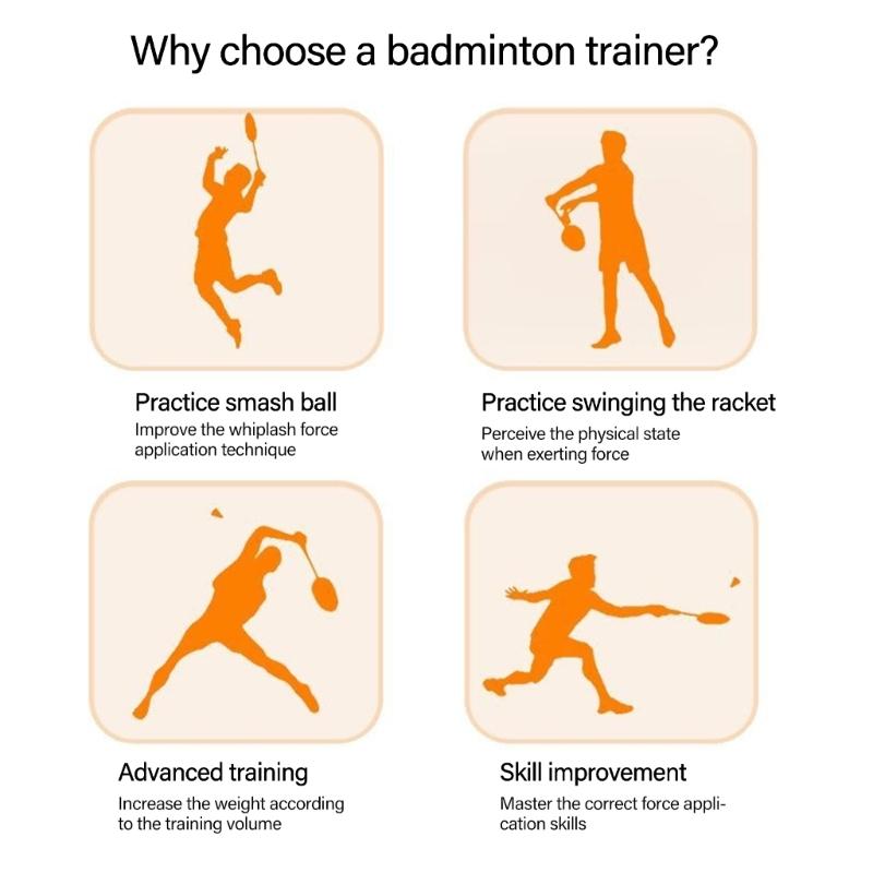 Badminton Practice Tool For Strength & Control Training Simple Installation Process Weatherproofed