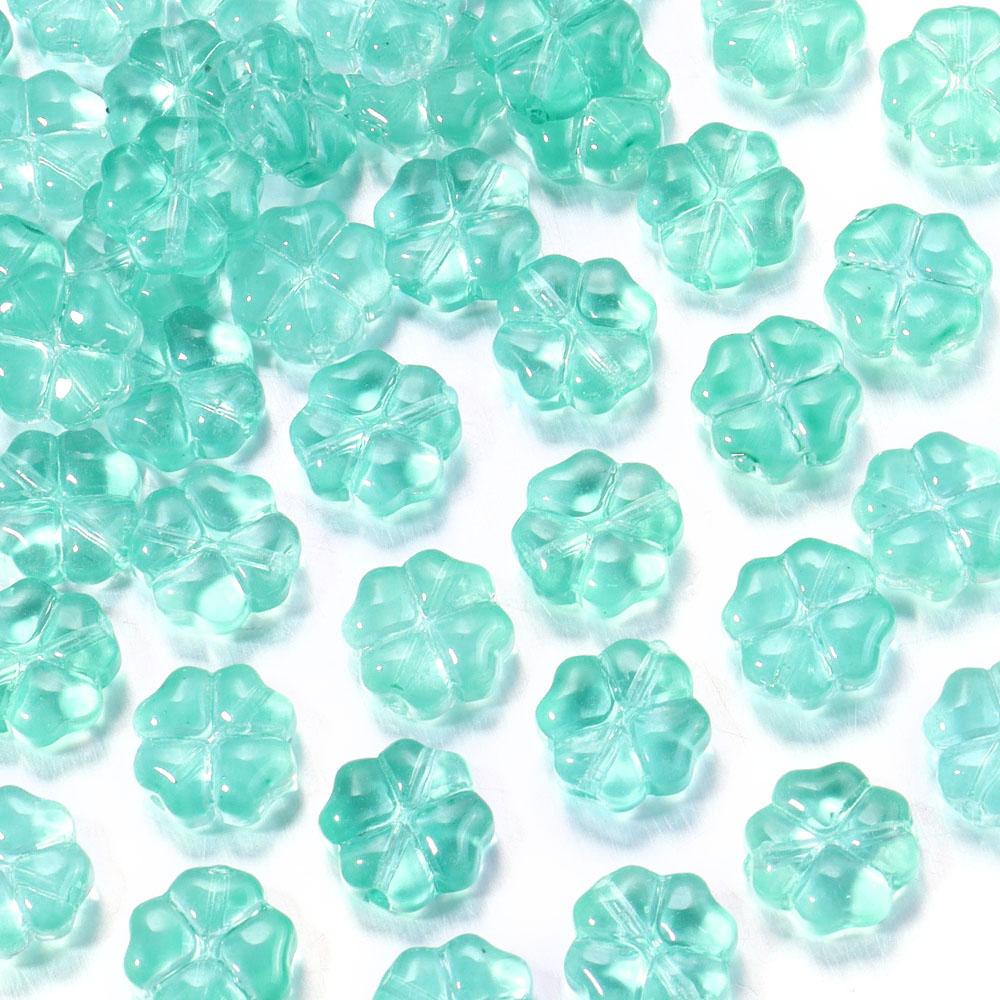 50pcs/lot 10mm Colorful Four-leaf Clover Shape Lampwork Beads For Jewelry Making Loose Spacer Glass Beads DIY Bracelet Earrings