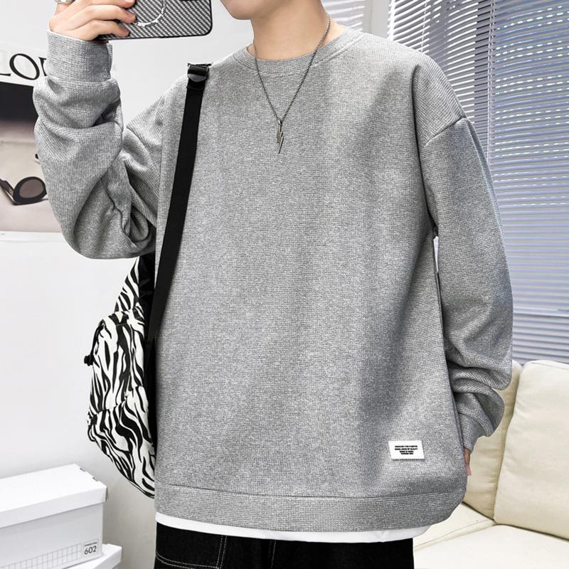 Fake Two-piece Sweater Men's Spring and Autumn Trendy Brand Long-sleeved T-shirt Loose Casual Youth Bottoming Shirt