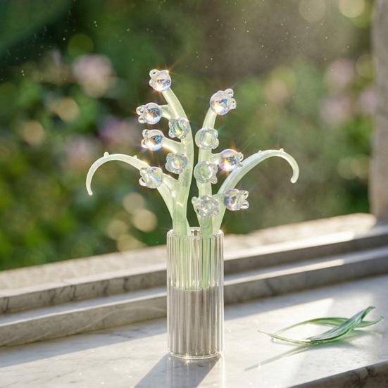 Mini Artificial Glass Flowers Hand-Blown Stained Glass Flowers Miniature Flower