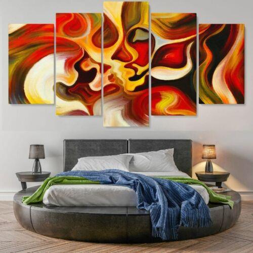 5Pcs Poster Kiss Pictures Canvas Paintings Wall HD Print Home Decor 5 Pieces No Framed Art Modern Room Decor Abstract 5 Panel