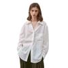 Light and thin pure linen shirt women's high-end simple solid color lapel cardigan lazy wind long-sleeved loose sunscreen shirt