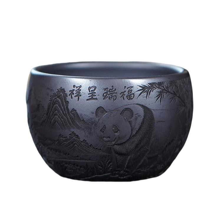 Чайная чашка Yixing Zisha Panda объемом 215 мл, традиционная чайная чаша, кружка для дегустации чая, персональная чашка Chazhan Master Cups, аксессуары для чайных сервизов.