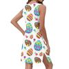 Robe débardeur décontractée tendance et respirante pour femme, imprimée, avec poches et ourlet fendu