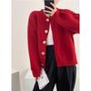 Round Neck Solid Color Loose Knit Cardigan Women's Autumn Winter New Casual Simple Soft Lazy Style Gentle Sweater Coat