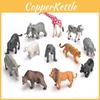Pvc Miniature Forest Animal Models Set With Static Hippo Gorilla Rhino Water Buffalo For Collectors