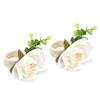 2Pcs Hemp Rope Napkin Buckle Simulation Flower Napkin Ring for Hotel Western Restaurant6622 White