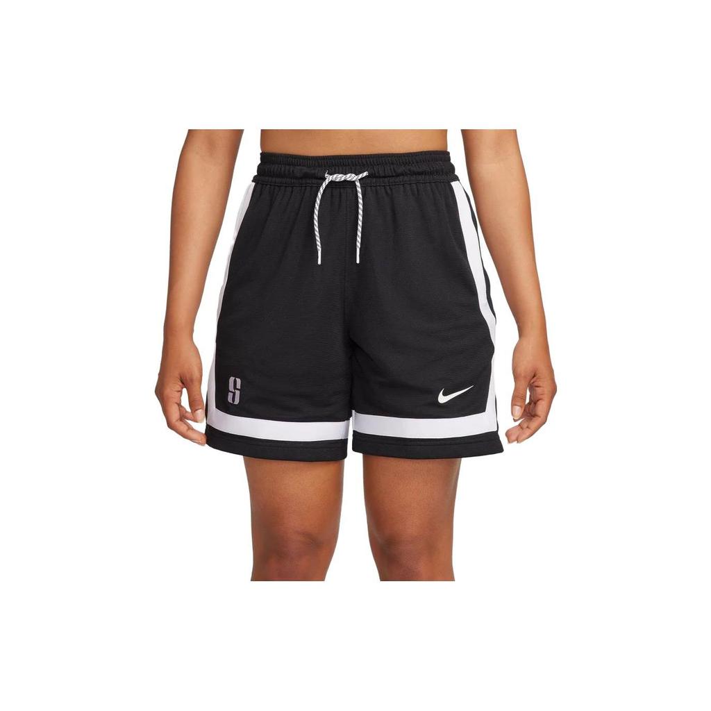 Nike Loose Drawstring Logo Print Wide-Leg Sports Shorts Women Bottoms Black FB8425010