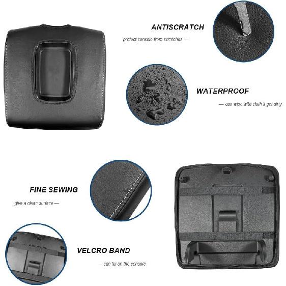 DEYTOP Center Console Cover for Chevy Silverado 2014-2018 Accessories Console Armrest Cover for GMC Sierra 2014-2018 Car Cushion Protector Pad (Black