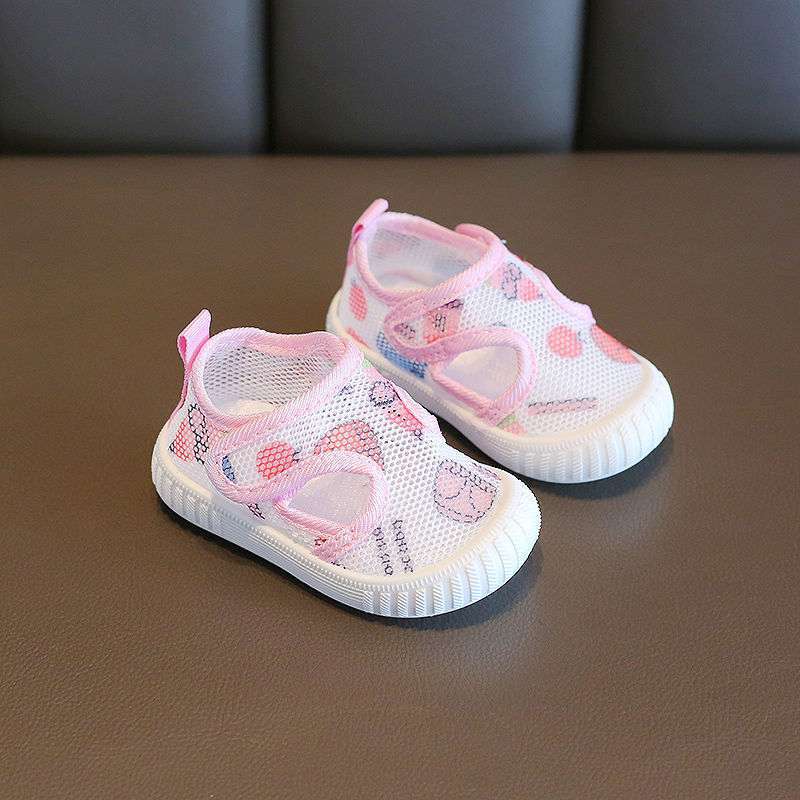 2025 summer new 0-1-3 year old children breathable net shoes boys and girls soft sole non-slip toddler shoes sandals