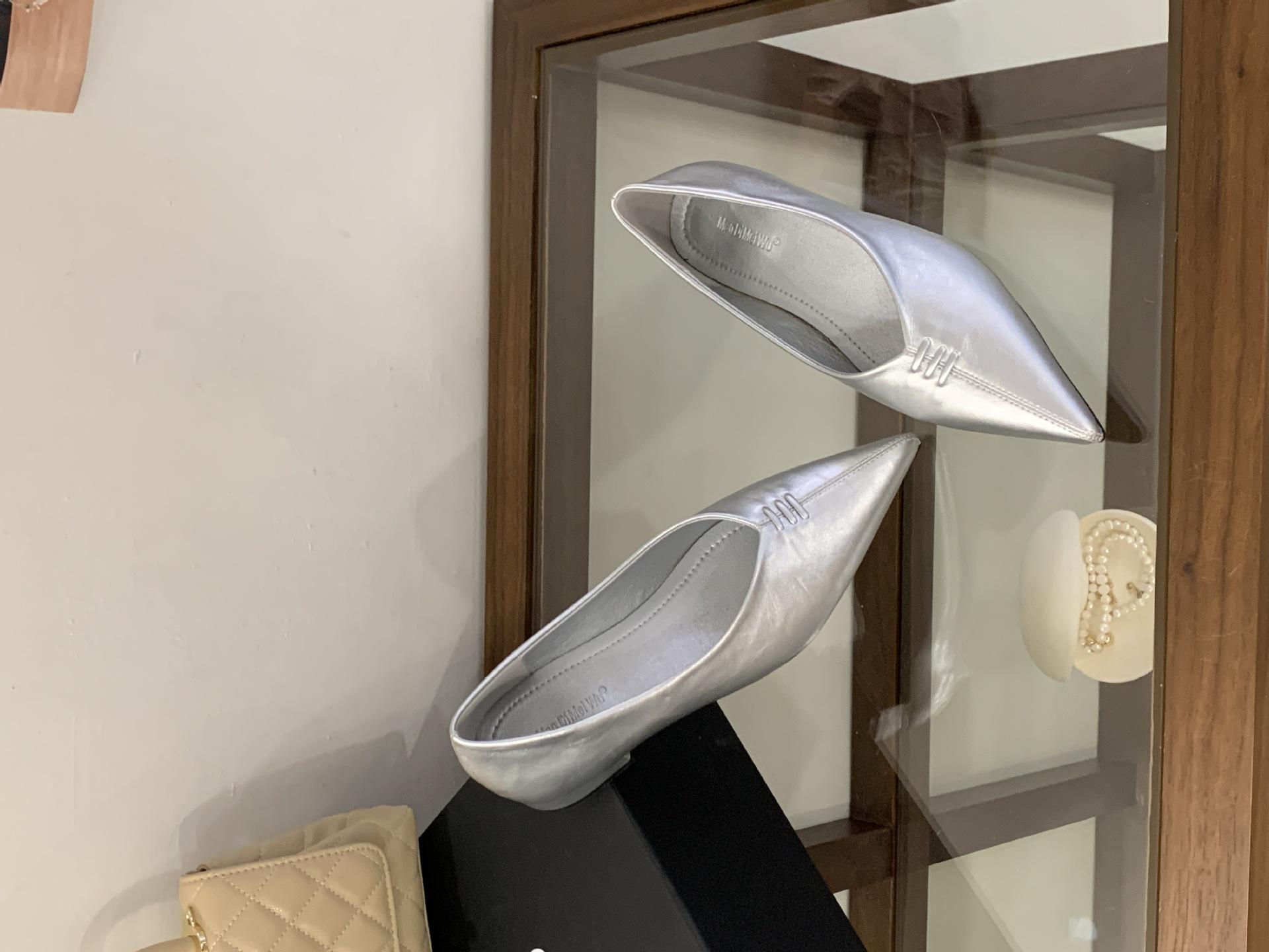 Women s Pointed Toe Spring French Style Elegant Unique Design Office Pumps - Fashionable Footwear 35 серебряный