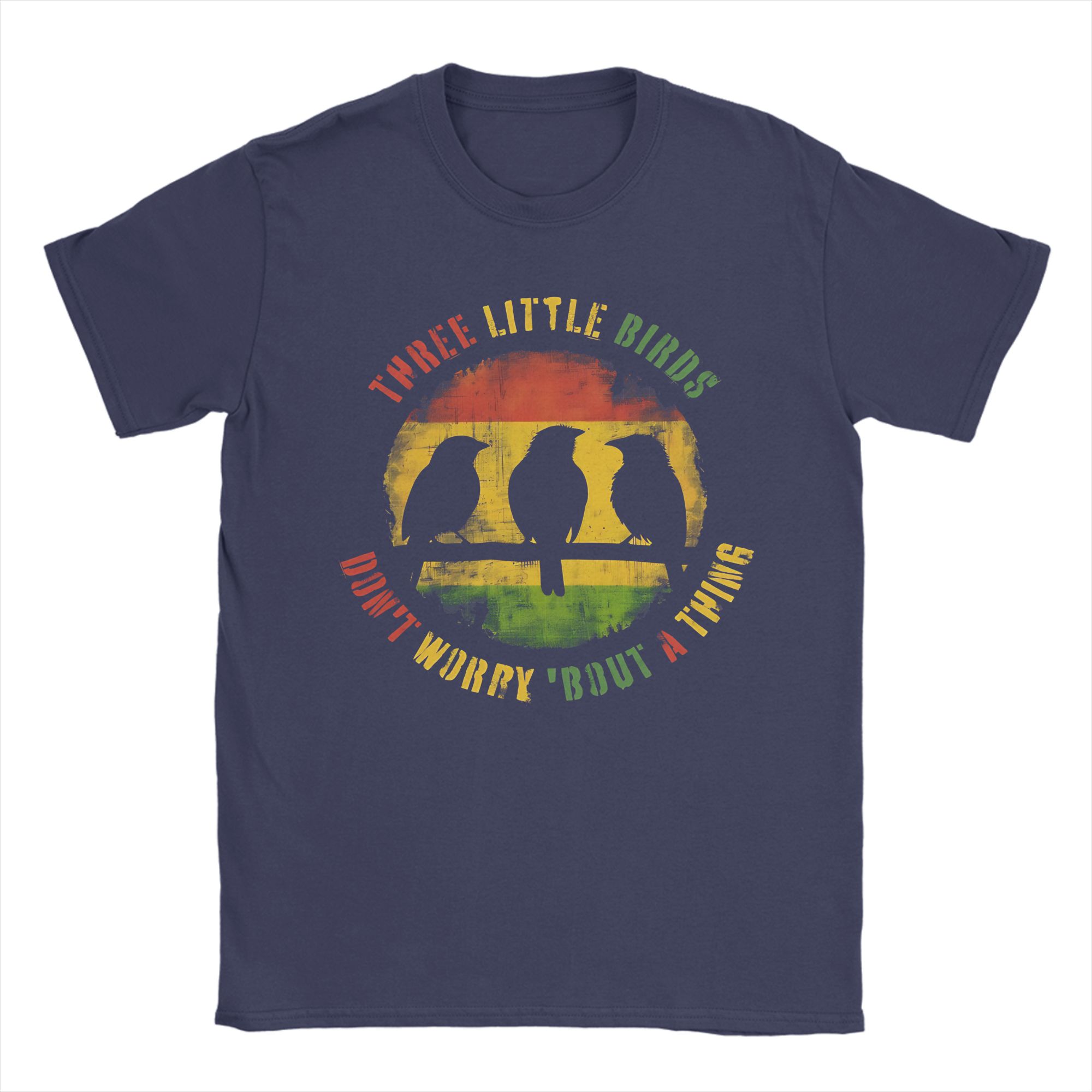 

Casual Three Little Birds Reggae TShirt for Unisex O Neck Pure Cotton T Shirts Short Sleeve Tee Shirt Gift Idea Tops 3XL