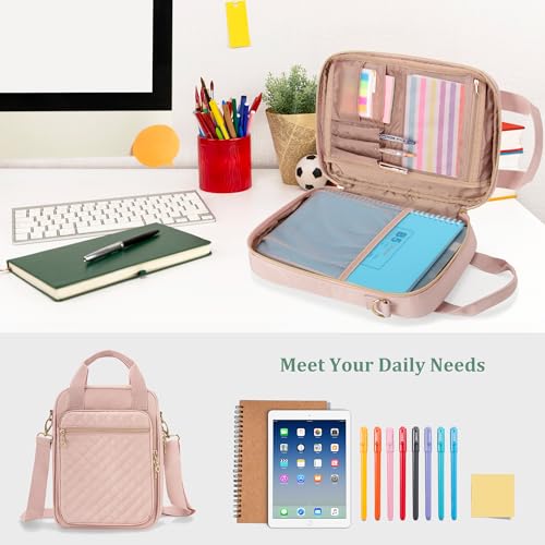 Teamoy B5 Notebook Cover, Shoulder Bag, Diary Cover, Planner Cover with Pen Holder, Storage, Portable, Unisex, Pink
