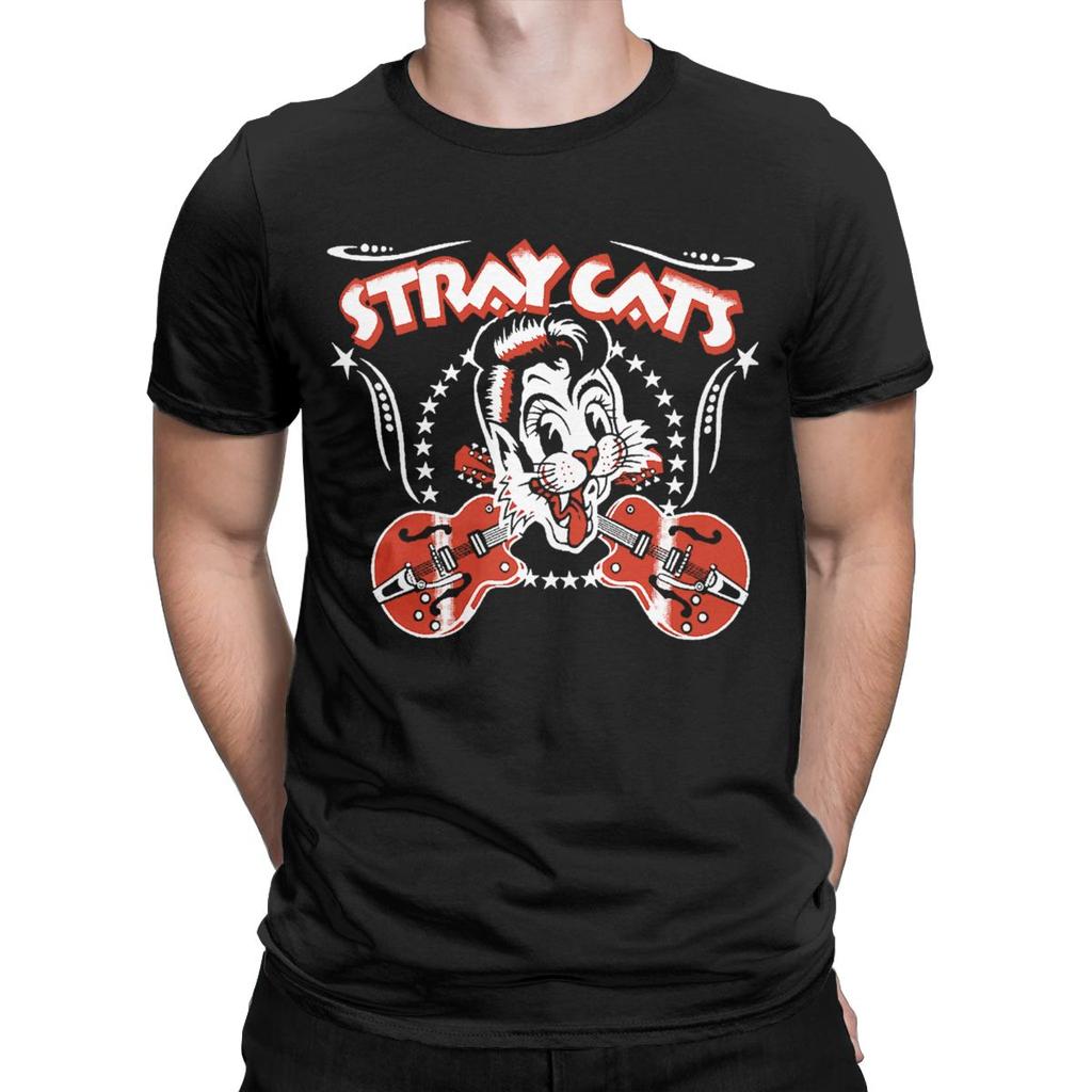 Stray Cats Band Men T Shirt Fashion Tee Shirt Short Sleeve O Neck T-Shirt 100% Cotton Gift Idea Clothes