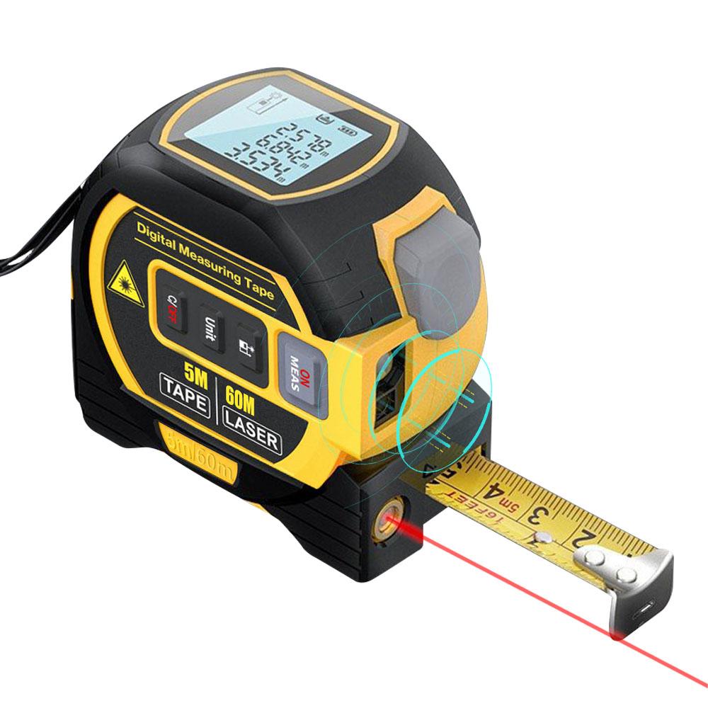 Laser Distance Meter Measuring Tape Measure Digital Laser Rangefinder Digital Electronic Roulette Stainless 5m Tape Ruler