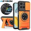 KEYSION Magnetic Phone Case for HONOR X7c X8c X6c Slide Camera Protection Upright Kickstand Shockproof Cover for Honor 200 Smart