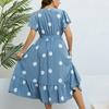 HNXC Damesmode Zomer Lente Korte Mouw V-Hals Hoge Taille Casual Jurken