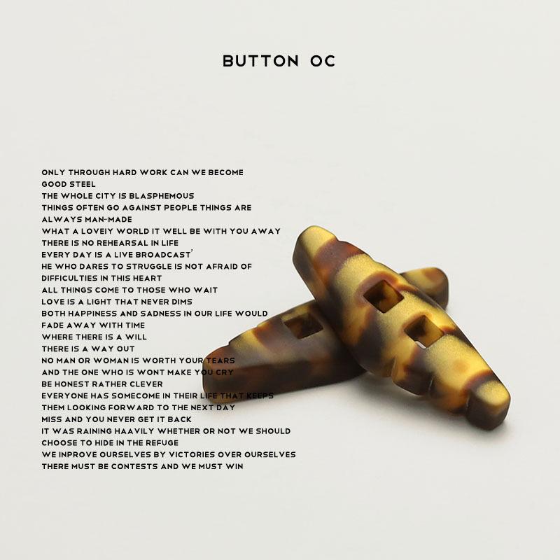 5Pcs Rhombus Two-Eyed Resin Buttons Double-Sided Woolen Fur Coat Buttons Women'S Jacket Trench Coat Decorative Buttons