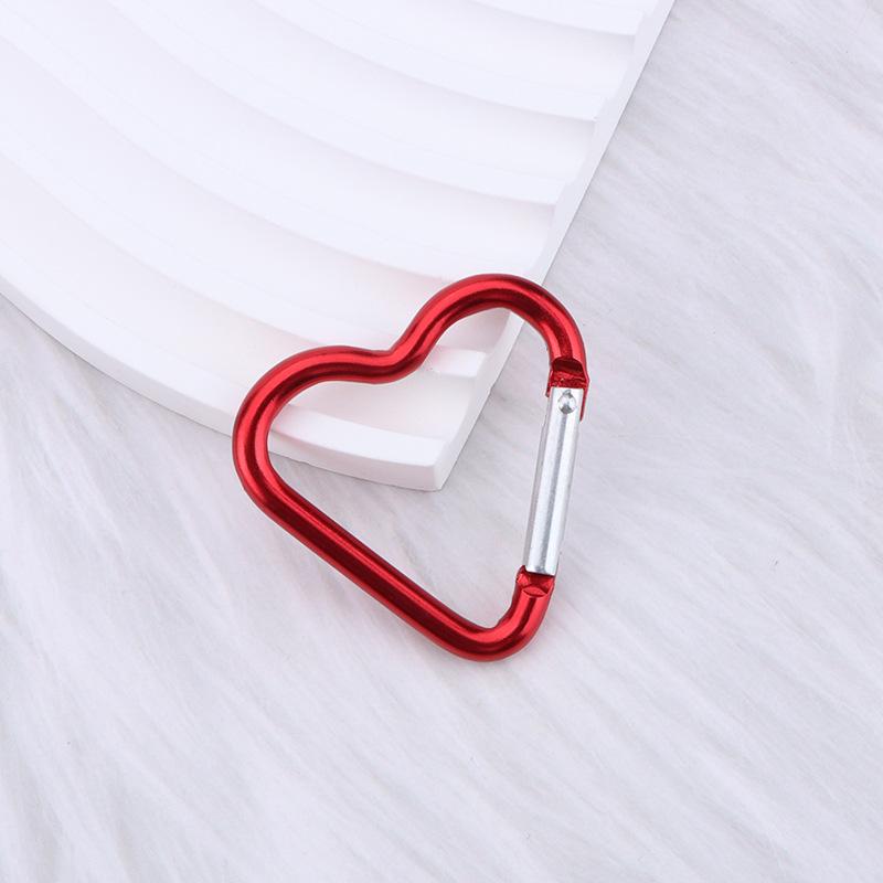 Heart-shaped Aluminum Carabiner Keychain Clip Outdoor Tools Water Bottle Keyring Hook Climbing Camping Travel Kit Hook Accessory