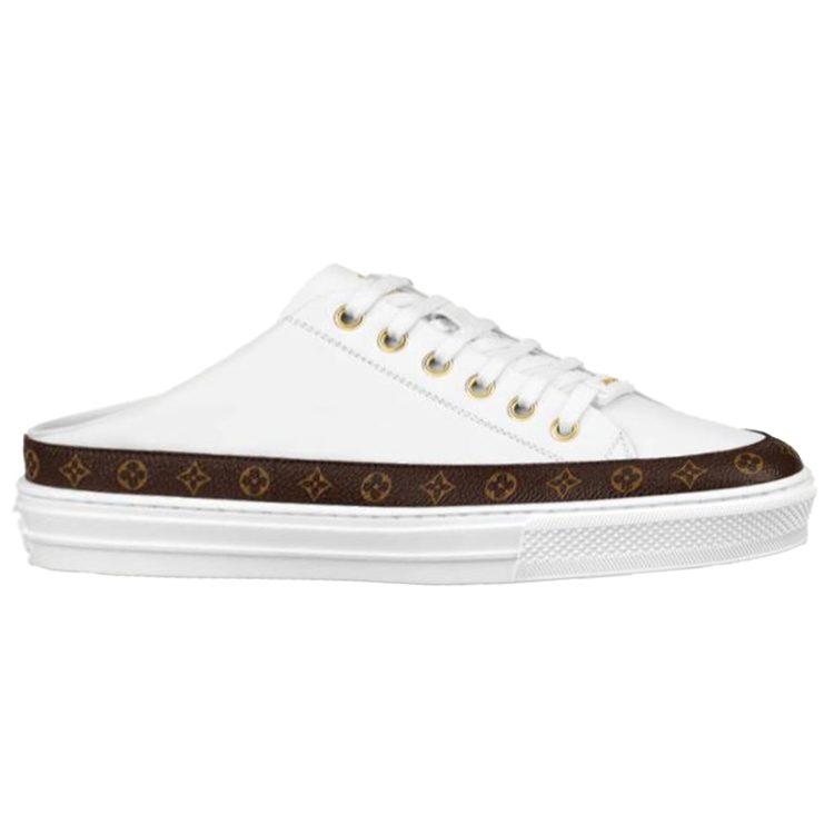 Louis Vuitton Stellar Mules 'White Brown' Women's 1A8NEB