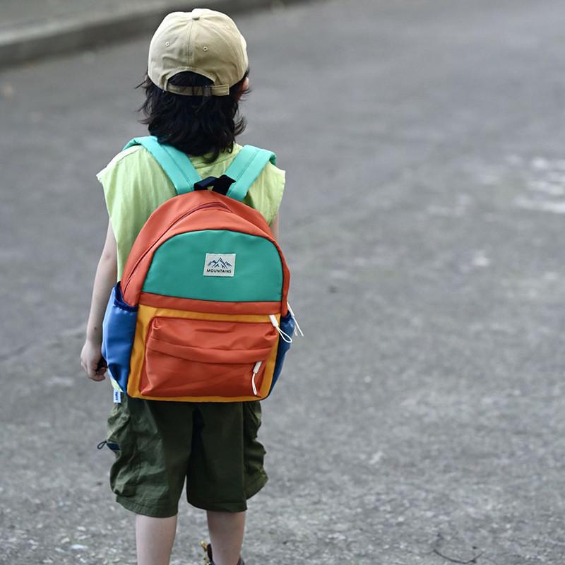 Fashion Color Blocking Design Children Backpacks For Daily Outdoor Activities
