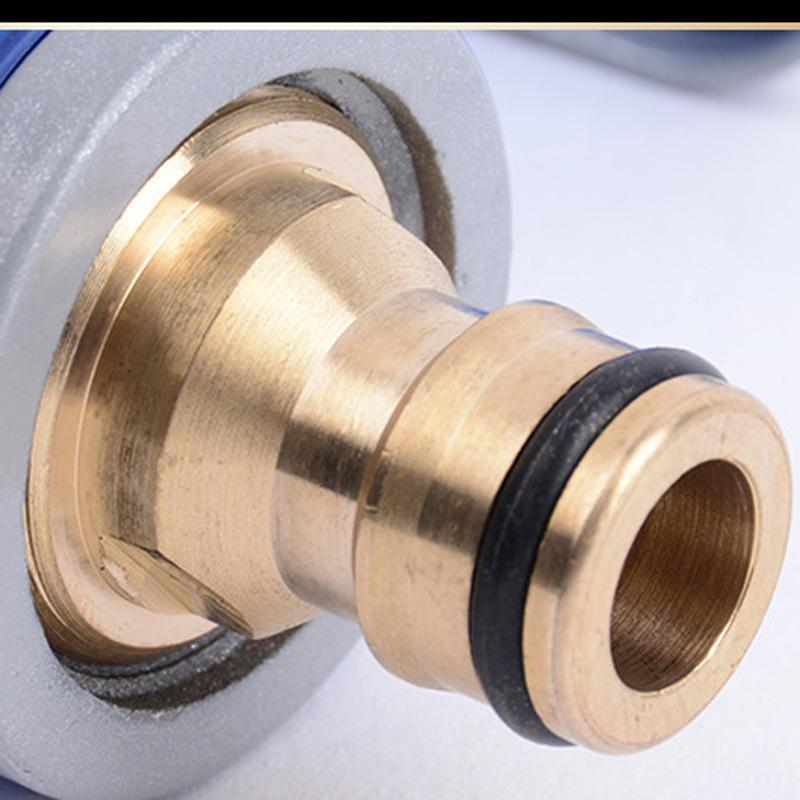 Copper 6-Point Quick Connect Faucet Adapter for Car Wash Hose