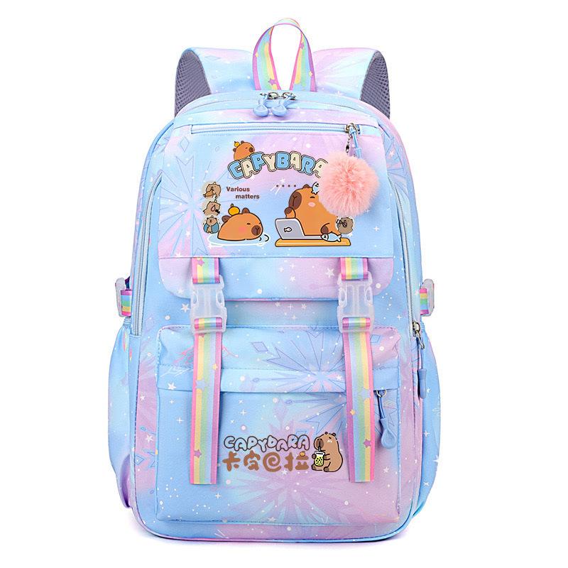 Beliebter 2025 Kapibara Capybara mehrfarbig hübsch, schmutzabweisend und langlebig, niedlicher Grundschulrucksack