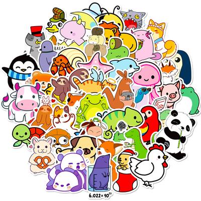 50 Cute Animal Stickers Hand-painted Graffiti Stickers Decorative Guitar Notebook Suitcase DIY Waterproof