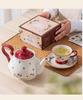 Shunxiang Vintage Teaware Set: Retro Cups & Saucers, Teapot, Perfect for Afternoon Tea & Coffee, In a Gift Box