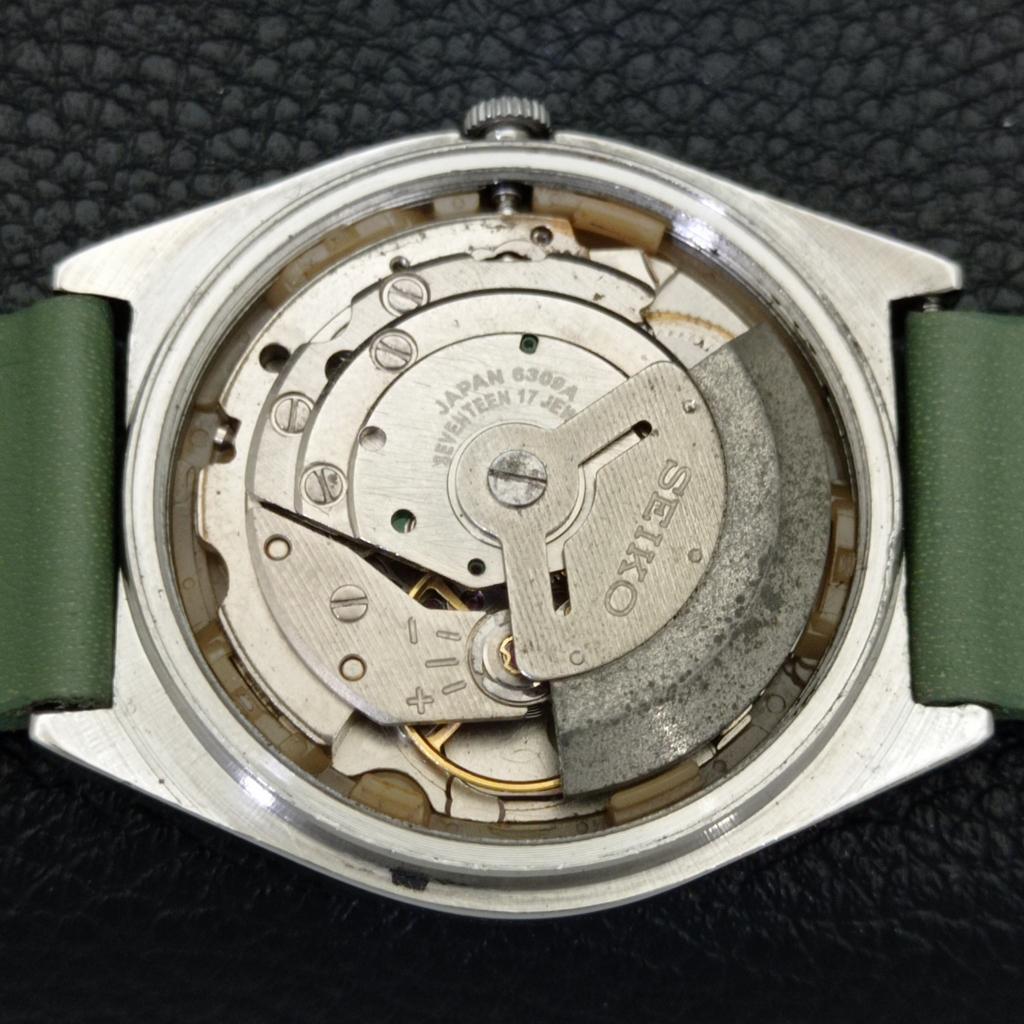 VINTAGE SEIKO 5 AUTOMATIC JAPAN 6309A MENS GREEN COLOR DIAL WATCH A701288-5 R206a-a701288