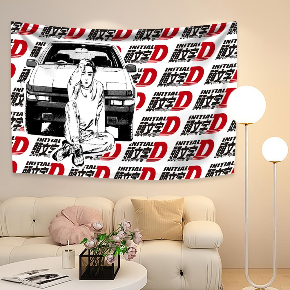 

Японский Аниме Флаг Initial D Полиэстер Цифровая Печать Баннер для Автомобиля Декор для Помещений и Улицы Настенный Декор Фон для Спальни Общежития 29x37in