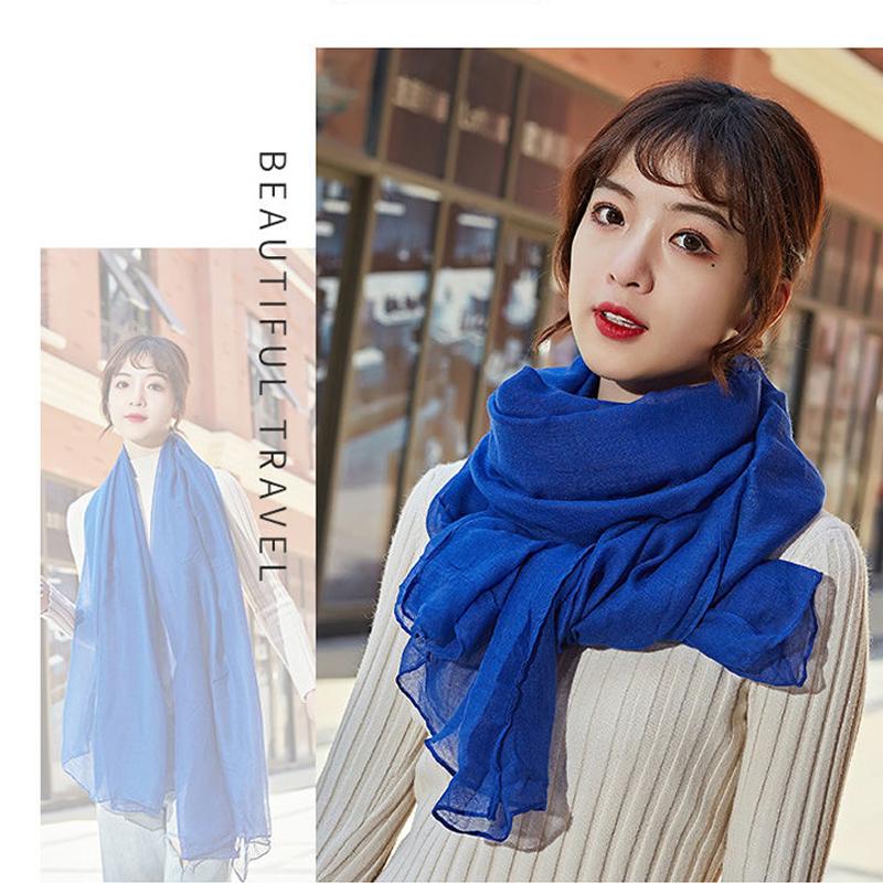 Cotton Linen Scarf Women Designer Luxury Spring Winter Warm Scarfs Pashmina Hijabs Scarves Shawls Wraps Foulard Headband