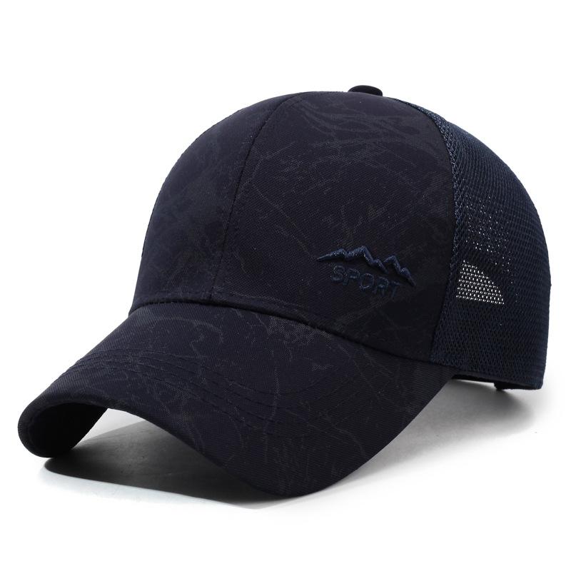 Summer Men's Sun Hat Outdoor Sports Net Baseball Cap Print Fishing Breathable Cap