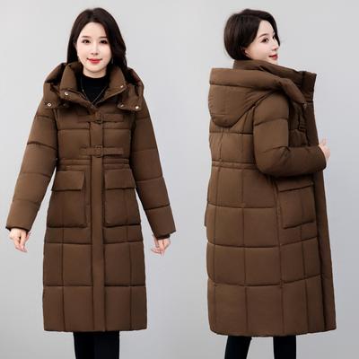 Down Cotton Clothes Women's Medium and Long Over-the-knee Fashion Foreign Style New Winter Women's Cotton Clothes Jacket