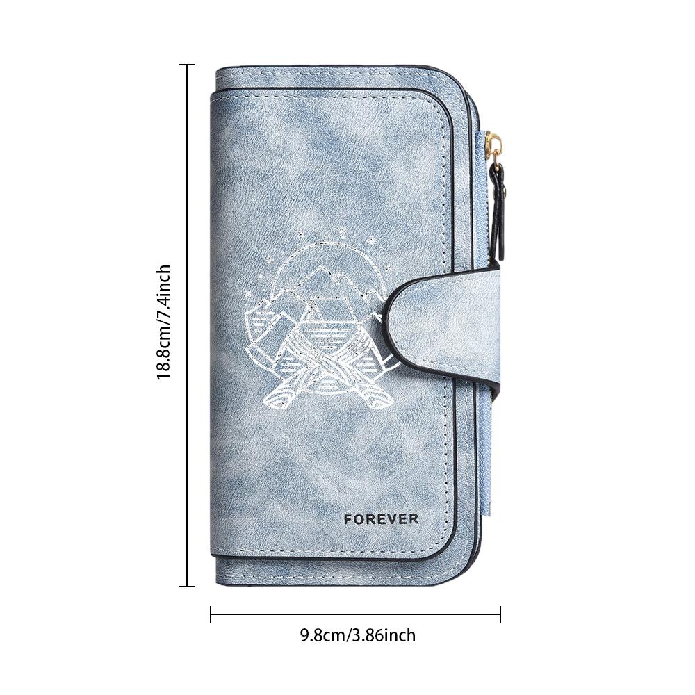 Retro Printed Long Wallet Large Capacity Multi Card Slot Durable Fashion Purse