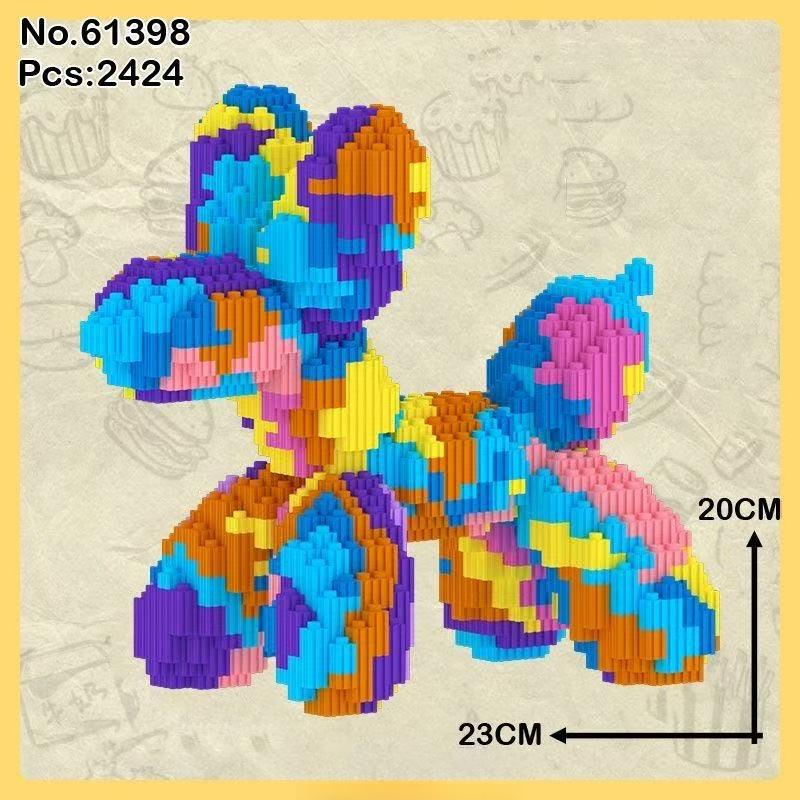 Small Particles Balloon Dog Connection Building Blocks DIY Assembled Colorful Mini Brick Toys Creative Birthday Gift Ornament