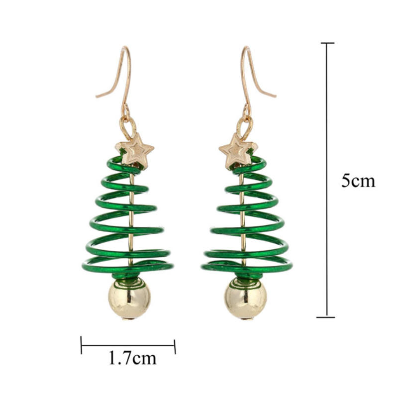 Dainty Christmas Dangle Earrings for Women Cute Jingle Bell Christmas Tree Drop Earrings Holiday Christmas Jewelry Gift