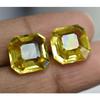 Natural Yellow Sapphire Loose Gemstone 17.74 Ct Square Cut Pair September Birthday Birthstone
