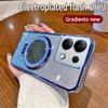 For Redmi Note14 Pro Gradient Glitter Mirror Bracket Phone Case For Xiaomi 14T POCO X7 Redmi Note 14 Pro+ 14C Plating Soft Cover